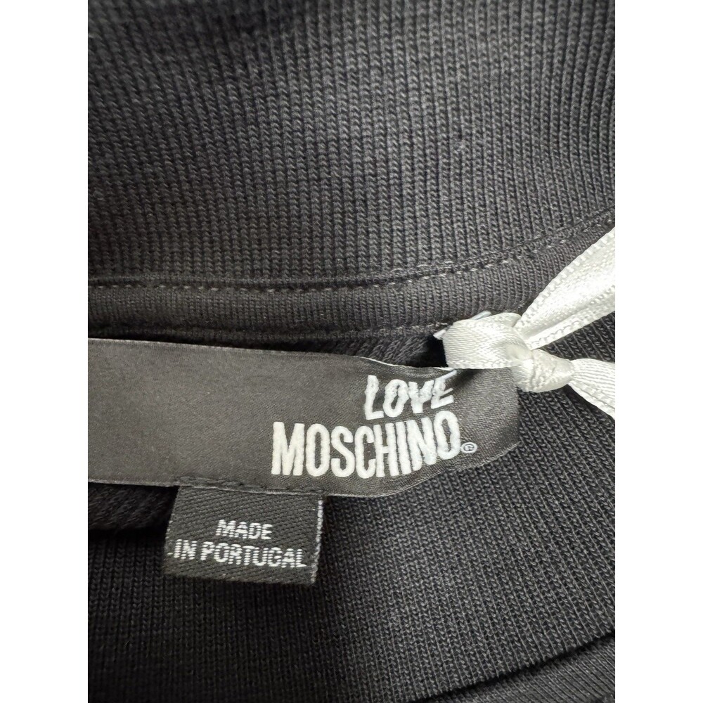NWT Love Moschino Black Size US 8 Italy 44 Puff Sleeve Heart 2008 Mock Neck Love - Picture 7 of 10